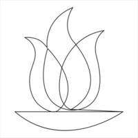 fogueira linha arte desenhando contínuo esboço vetor arte ilustração símbolo Projeto