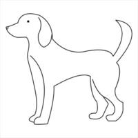 cachorro animal animal esboço vetor ilustração e contínuo solteiro linha mão desenhado esboço