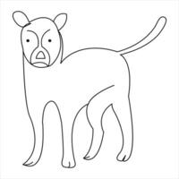 cachorro animal animal contínuo 1 linha arte desenhando e cachorro ícone simples esboço vetor ilustração