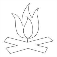 fogueira linha arte desenhando contínuo esboço vetor arte ilustração símbolo Projeto