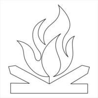 solteiro linha arte desenhando fogo chama ilustração do esboço vetor mão desenhar conceito ícone