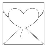 amor carta envelope isolado ícone contínuo solteiro linha arte desenhando esboço vetor ilustração