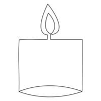 vela luz solteiro linha arte desenhando contínuo vetor isolado em branco minimalista estilo