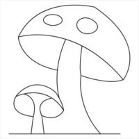 solteiro linha arte desenhando cogumelo natureza Comida símbolo esboço vetor arte minimalista Projeto ilustração