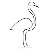 flamingo e garça contínuo 1 linha arte desenhando mão desenhado vetor ilustração do estilo.