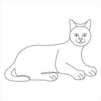 contínuo 1 linha gato animal animal esboço arte vetor ilustração e minimalista desenhando