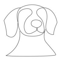 contínuo solteiro linha cachorro vetor arte desenhando minimalista cachorro face esboço abstrato mão desenhado estilo