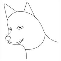 contínuo solteiro linha cachorro vetor arte desenhando minimalista cachorro face esboço abstrato mão desenhado estilo