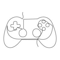 vetor controle de video game ao controle dispositivo jogando vídeo jogos contínuo solteiro linha arte