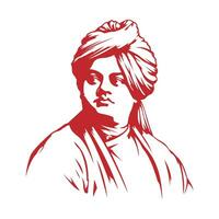 Swami vivekananda esboço desenhando ilustração e nacional juventude dia vetor Projeto.