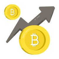 Prêmio baixar ícone do bitcoin crescimento gráfico vetor