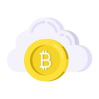 uma perfeito Projeto ícone do nuvem bitcoin vetor