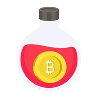a ícone Projeto do bitcoin frasco vetor