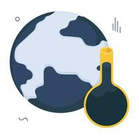 termômetro com globo simbolizando conceito do global aquecimento vetor