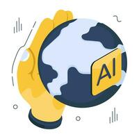 uma único Projeto ícone do global ai vetor