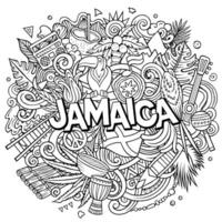 Jamaica desenho animado rabisco ilustração. engraçado jamaicano Projeto vetor