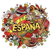 Espanha mão desenhado desenho animado rabisco ilustração vetor