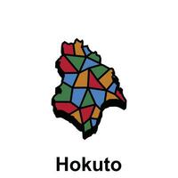 Alto detalhado vetor mapa - Japão, mapa cidade do Hokuto, isolado em branco fundo
