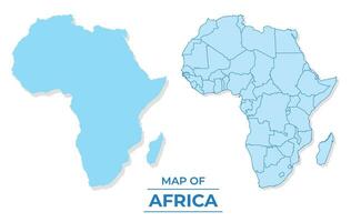 vetor África mapa conjunto simples plano e esboço estilo ilustração