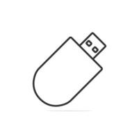 ilustração em vetor de dispositivo de armazenamento de dados de tecnologia de unidade flash usb