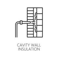 cavidade parede térmico isolamento ícone dentro esboço vetor