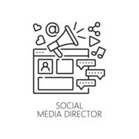 social meios de comunicação diretor, digital isto especialista ícone vetor