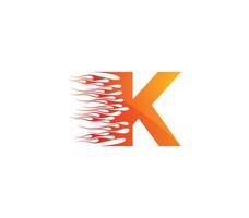 k fogo criativo alfabeto logotipo Projeto conceito vetor