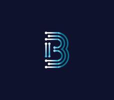 b alfabeto conexão logotipo Projeto conceito vetor