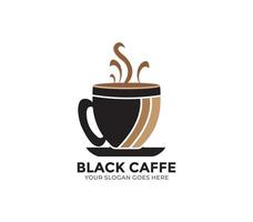 Preto caffe logotipo Projeto conceito vetor