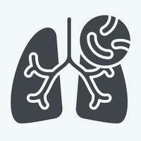 ícone tuberculose. relacionado para respiratório terapia símbolo. glifo estilo. simples Projeto editável. simples ilustração vetor