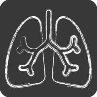 ícone pulmões. relacionado para respiratório terapia símbolo. giz estilo. simples Projeto editável. simples ilustração vetor