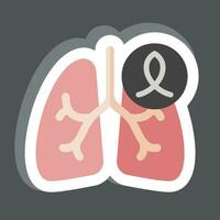 adesivo Câncer. relacionado para respiratório terapia símbolo. simples Projeto editável. simples ilustração vetor