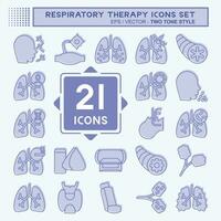 ícone conjunto respiratório terapia. relacionado para saudável símbolo. dois tom estilo. simples Projeto editável. simples ilustração vetor