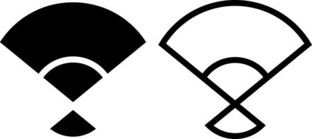 chinês ventilador ícone, sinal, ou símbolo dentro glifo e linha estilo isolado em transparente fundo. vetor ilustração