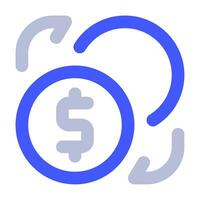 moeda troca ícone ilustração para rede, aplicativo, infográfico, etc vetor