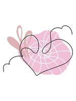 uma desenhando do uma coração com uma Rosa fita vetor
