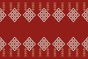 étnico geométrico tecido padronizar Cruz ponto.ikat bordado étnico oriental pixel padronizar vermelho Natal dia fundo. resumo,vetor,ilustração. textura,quadro,decoração,motivos,seda papel de parede. vetor