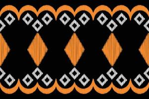 étnico ikat tecido padronizar geométrico estilo.africano ikat bordado étnico oriental padronizar Preto fundo. abstrato, vetor, ilustração.textura, roupas, moldura, decoração, motivo. vetor