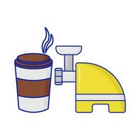 moedor café beber com copo café beber ilustração vetor