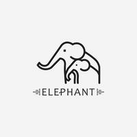 modelo de design de ilustrador de vetor de logotipo de elefante