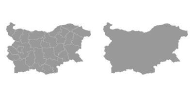 Bulgária cinzento mapa com províncias. vetor ilustração.
