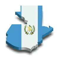 Guatemala 3d mapa com bandeira vetor