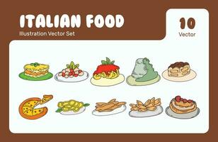 italiano Comida ilustração vetor conjunto