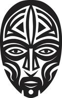 ritualístico tópicos africano tribo mascarar emblema espiritual herança Preto logotipo do tribal mascarar vetor