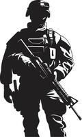 estratégico vigilância vetor Preto militar ícone militante precisão armado forças emblema Projeto