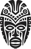 étnico essência africano tribal mascarar vetor símbolo espiritual legado vetor Preto ícone do tribal mascarar