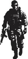 militante vigilância militar vetor Projeto batalha pronto Guerreiro Preto emblema
