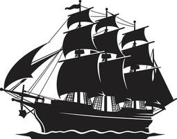 Eterno embarcação vetor antigo navio marítimo legado Preto navio ícone Projeto