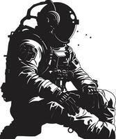 estelar navegador vetor astronauta símbolo cosmos pioneiro Preto capacete logotipo