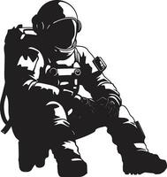 zero gravidade pioneiro Preto espaço logotipo interestelar desbravador astronauta capacete ícone vetor